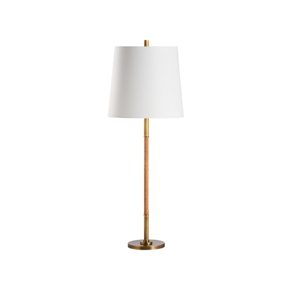 Amelia Rattan Lamp - Aged Brass in 33 / Metal - Chelsea House