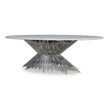 Pick Up Sticks Dining Table Base - Silver – Ambella Home