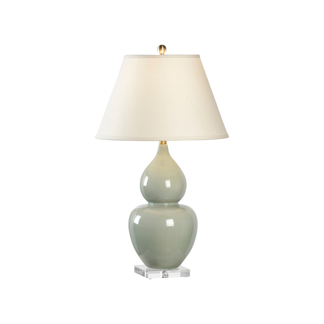 Fulton Vase Lamp - Green in 31.5 / Ceramic/Porcelain - Chelsea House