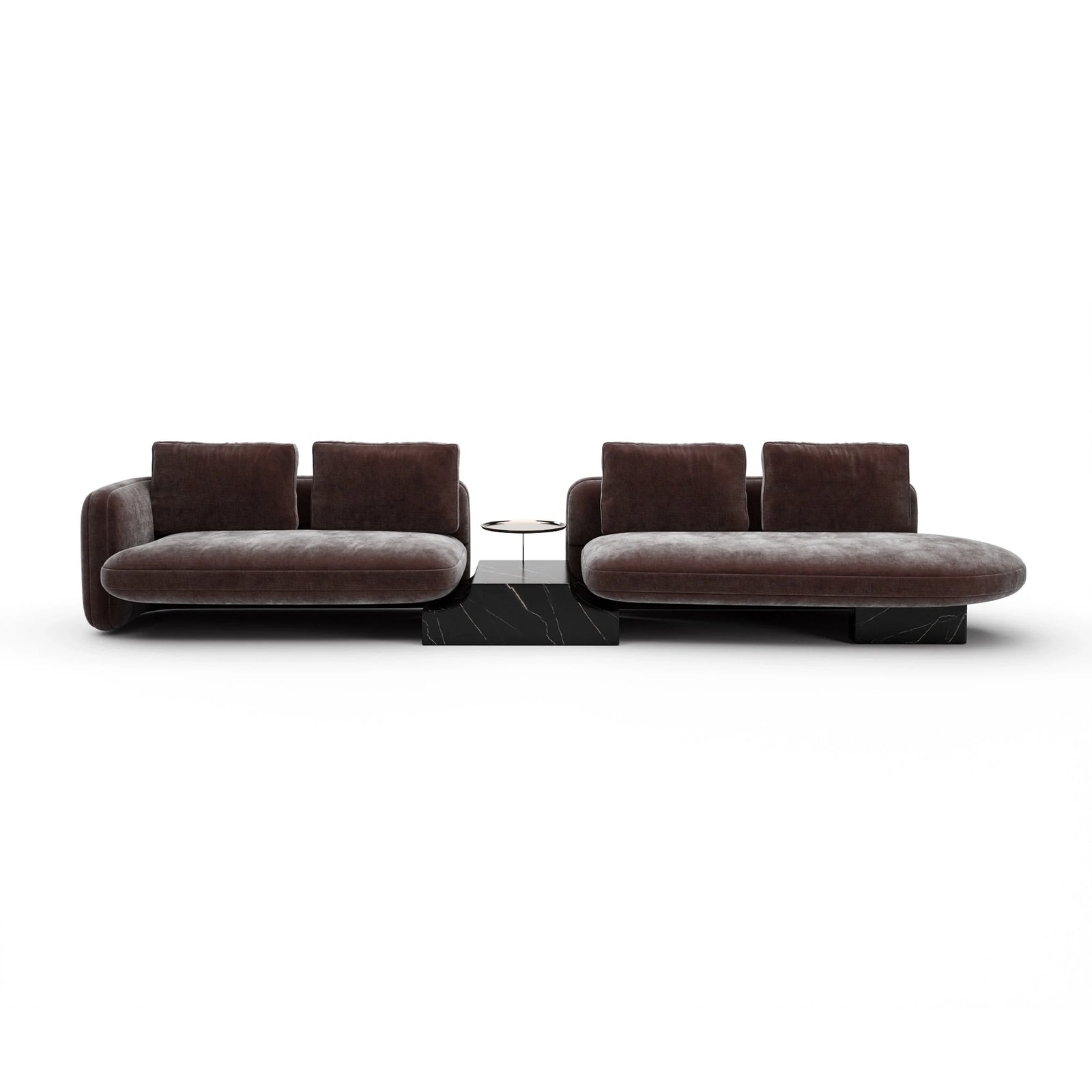 Overlap Right Bumper Sectional Dk Taupe