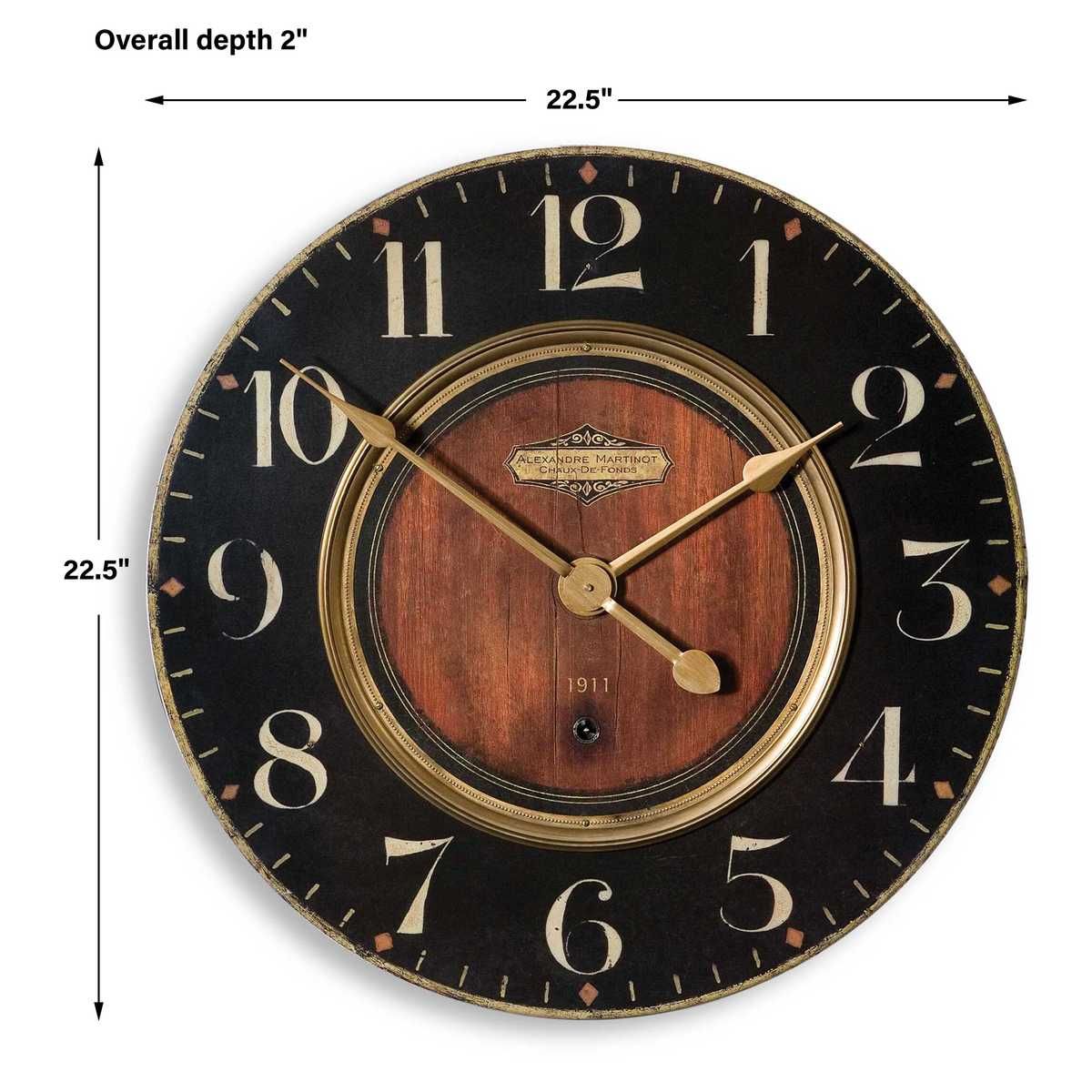 Alexandre Martinot 23" Wall Clock – Wall Decor by Uttermost | Sutter & Vale