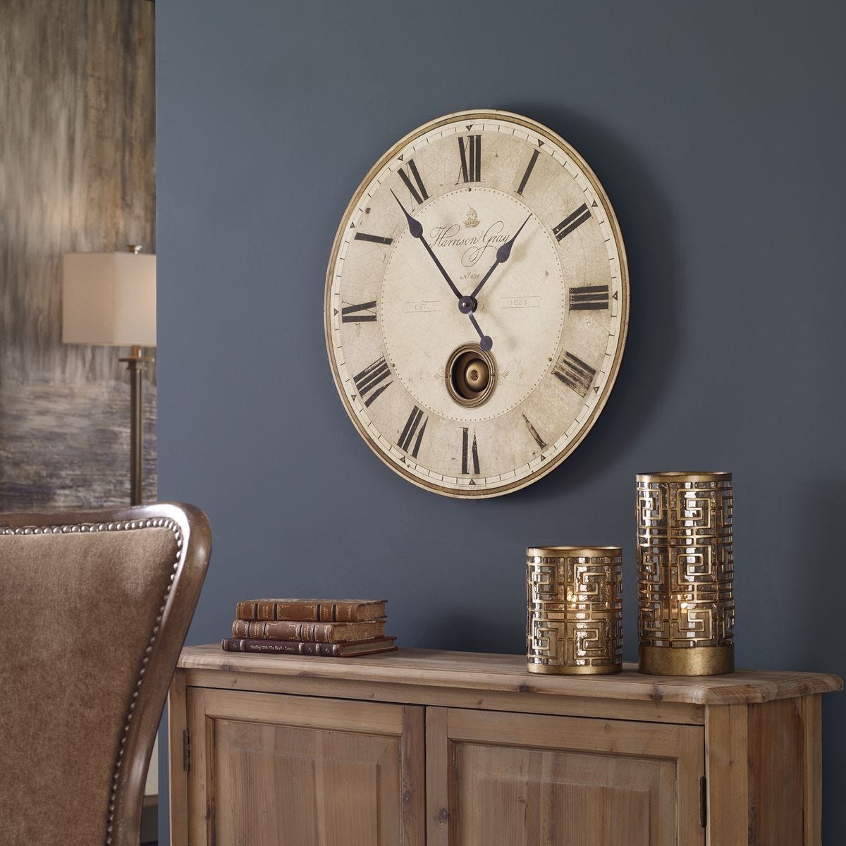 Harrison Gray 23" Wall Clock – Wall Decor by Uttermost | Sutter & Vale