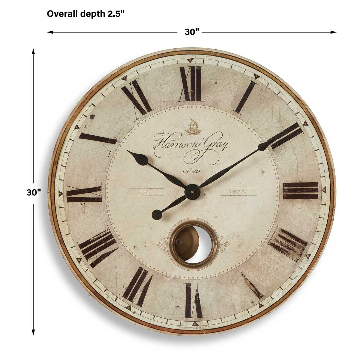 Harrison Gray 30" Wall Clock