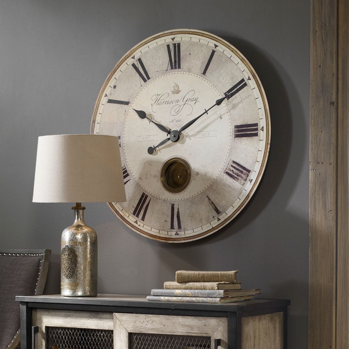 Harrison Gray 30" Wall Clock – Wall Decor by Uttermost | Sutter & Vale