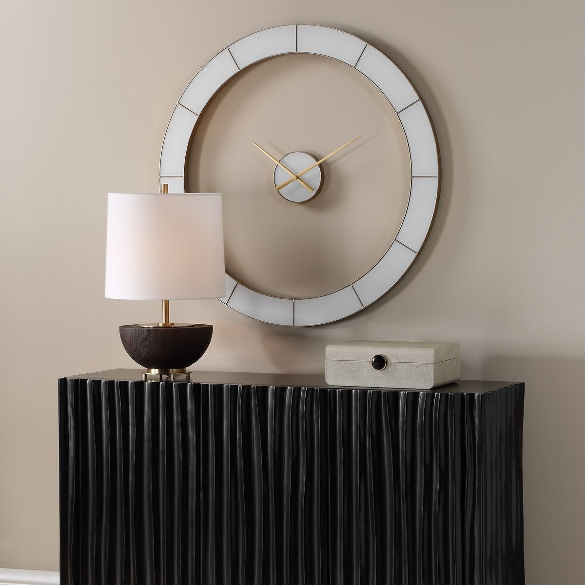 Ivory Halo Wall Clock – Wall Decor by Uttermost | Sutter & Vale