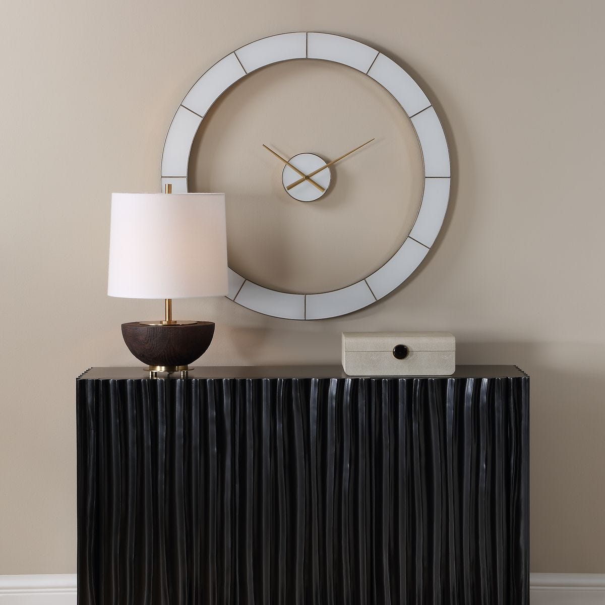 Ivory Halo Wall Clock – Wall Decor by Uttermost | Sutter & Vale
