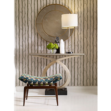 Loophole Console Table - Warm Antiqued Silver Leaf