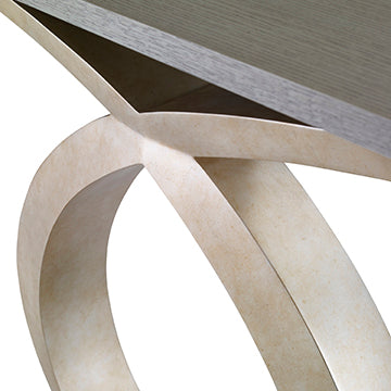 Loophole Console Table - Warm Antiqued Silver Leaf