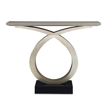 Loophole Console Table - Warm Antiqued Silver Leaf
