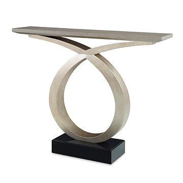 Loophole Console Table - Warm Antiqued Silver Leaf