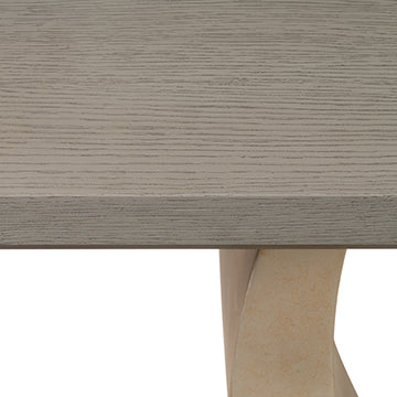 Halo Console Table - Warm Antiqued Silver Leaf