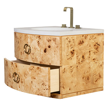 Cirque Wall Sink Chest - Burl