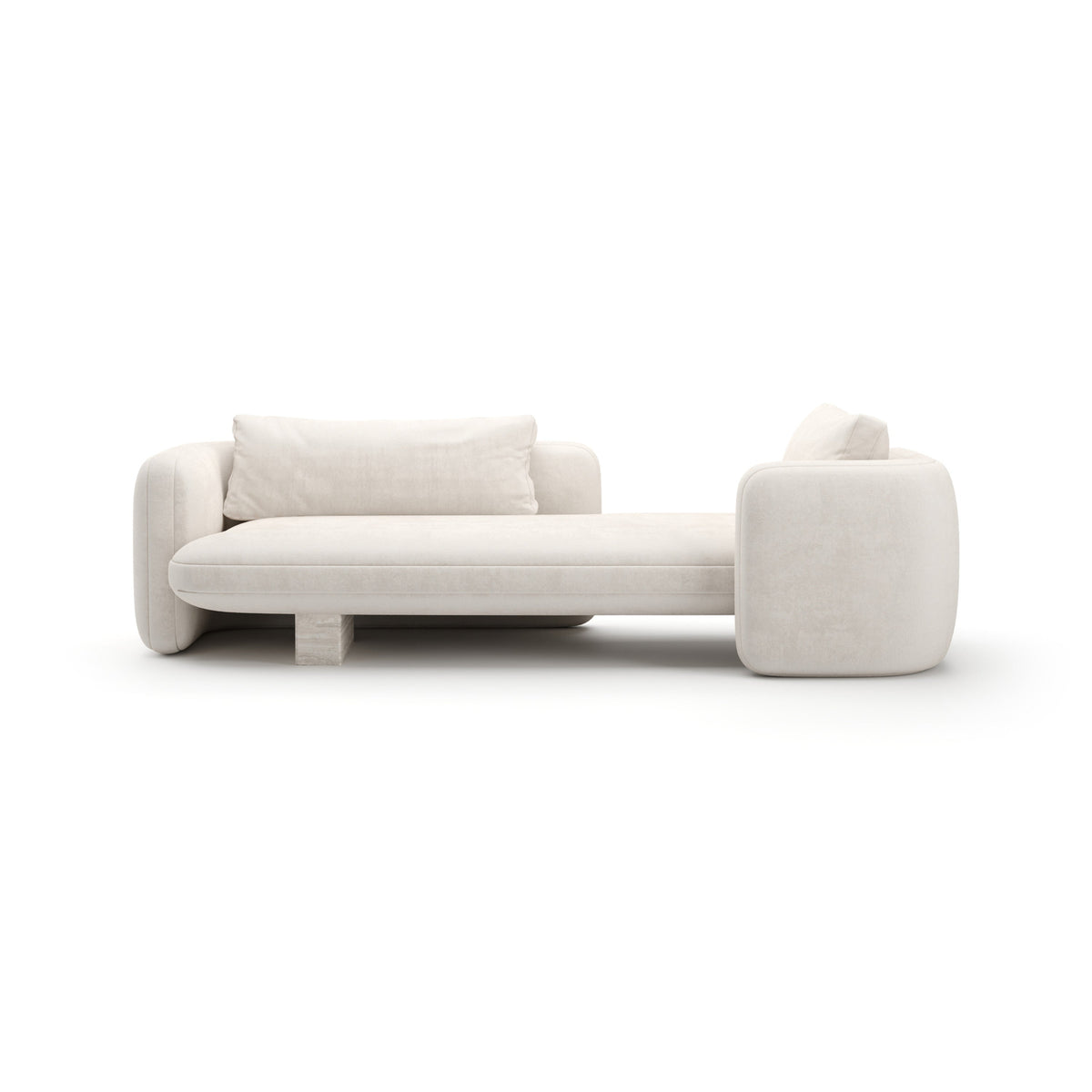 Overlap Bedroom Chaise Ecru