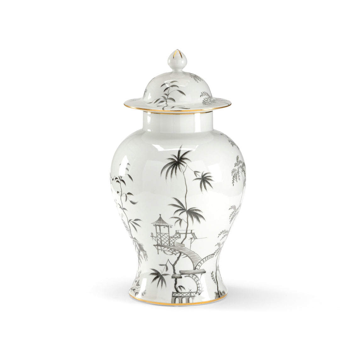 Black/White Chinoiserie Jar