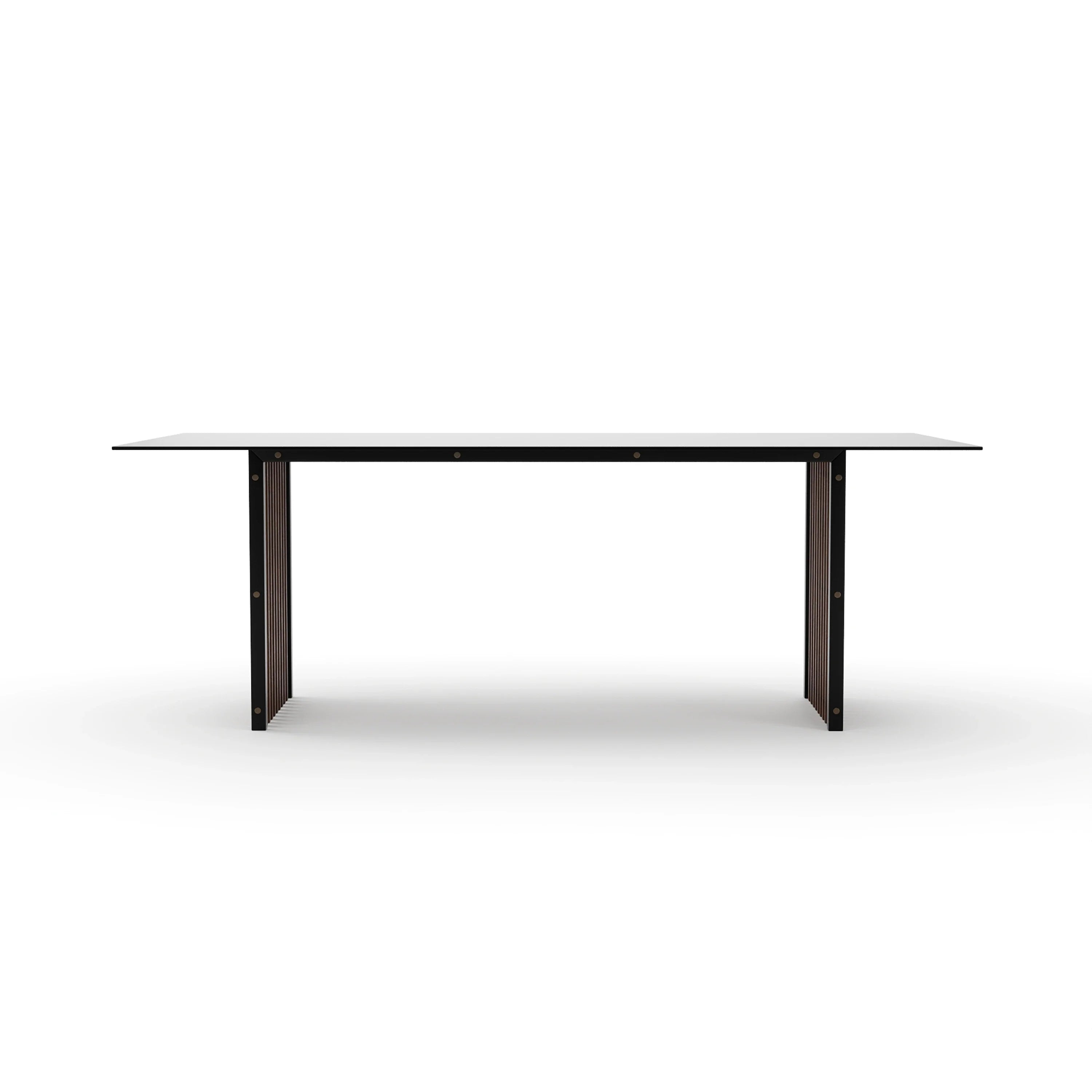 Pinstripe Dark Slatted Dining Table – Dining Tables by Caracole | Sutter & Vale