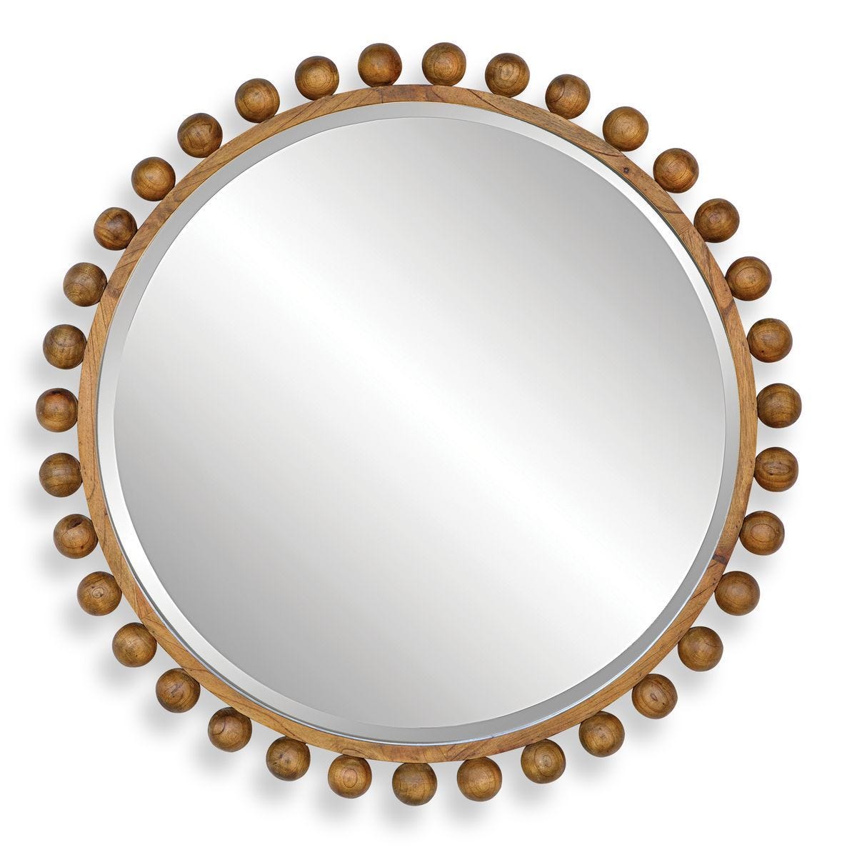 Cyra Wood Round Mirror, Walnut – Mirrors by Uttermost | Sutter & Vale