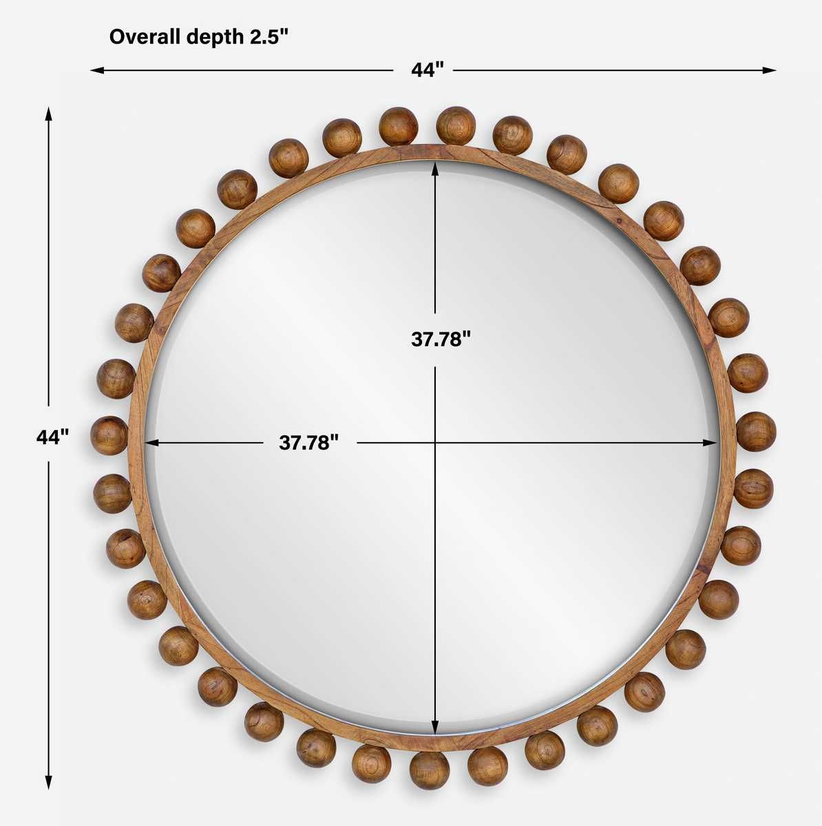 Cyra Wood Round Mirror, Walnut – Mirrors by Uttermost | Sutter & Vale