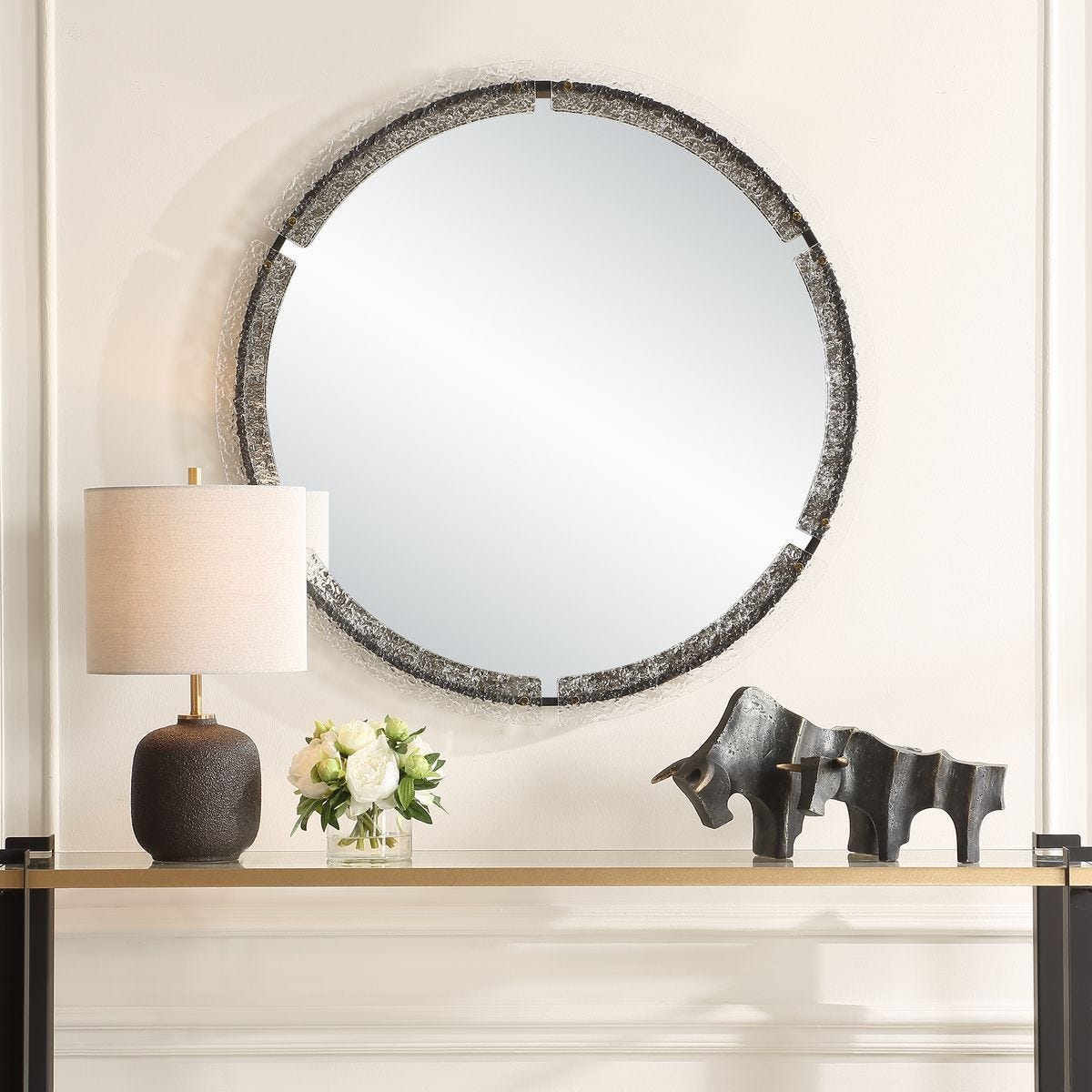 Crystalline Round Mirror – Mirrors by Uttermost | Sutter & Vale