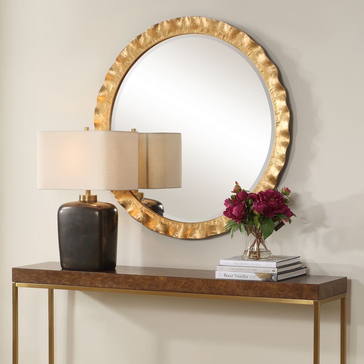 Haya Round Mirror, Gold – Mirrors by Uttermost | Sutter & Vale