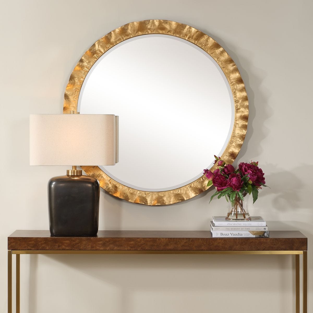 Haya Round Mirror, Gold – Mirrors by Uttermost | Sutter & Vale