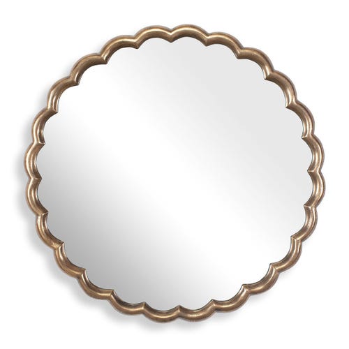 Cerrito Round Mirror, Brass