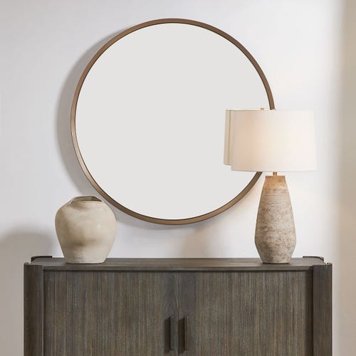 Torrado Round Mirror, Bronze