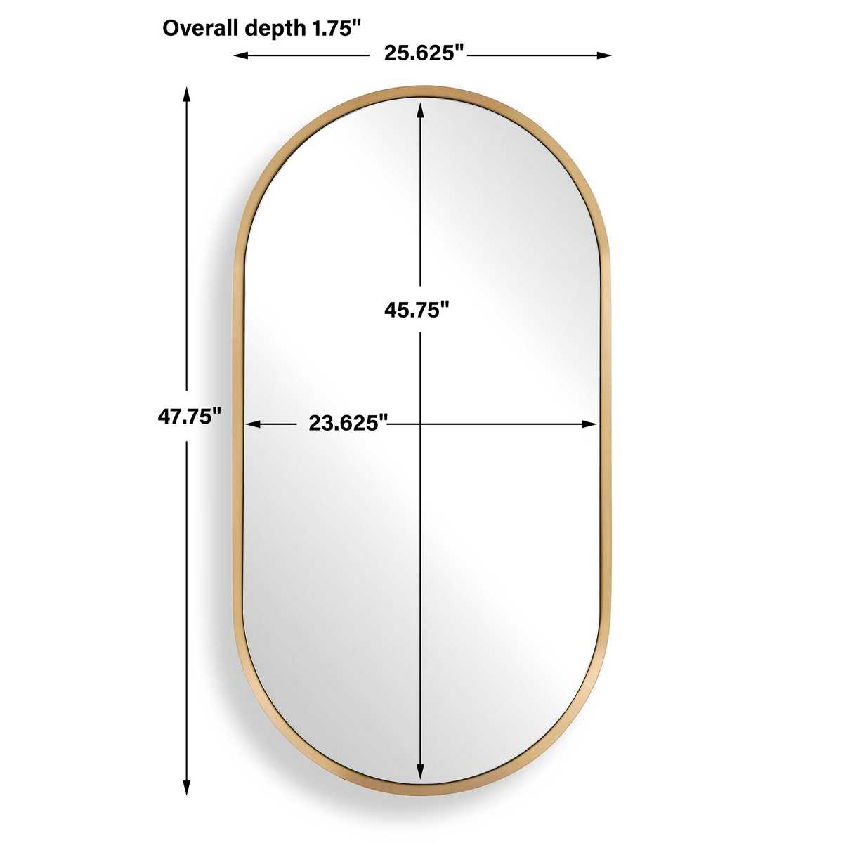 Torrado Oval Mirror, Brass