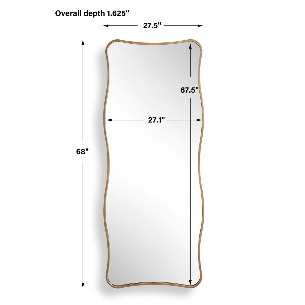 Pavia Tall Mirror, Gold