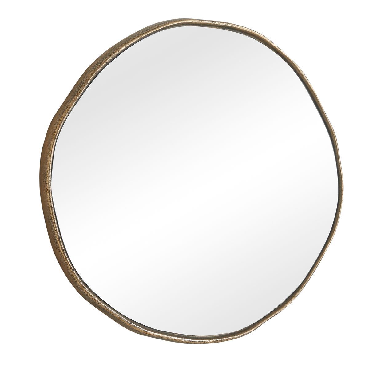 Lowen Round Mirror, Brass