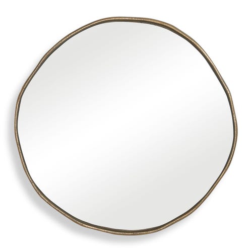 Lowen Round Mirror, Brass