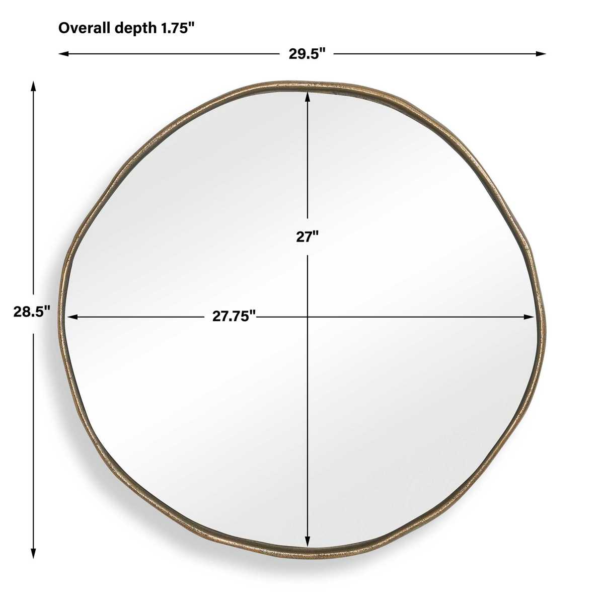 Lowen Round Mirror, Brass