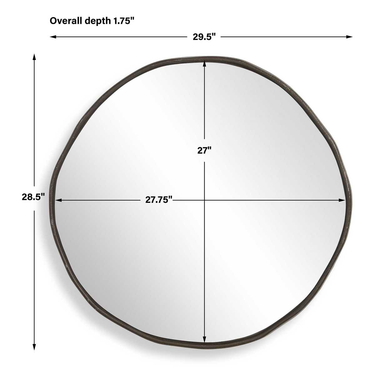 Lowen Round Mirror, Bronze
