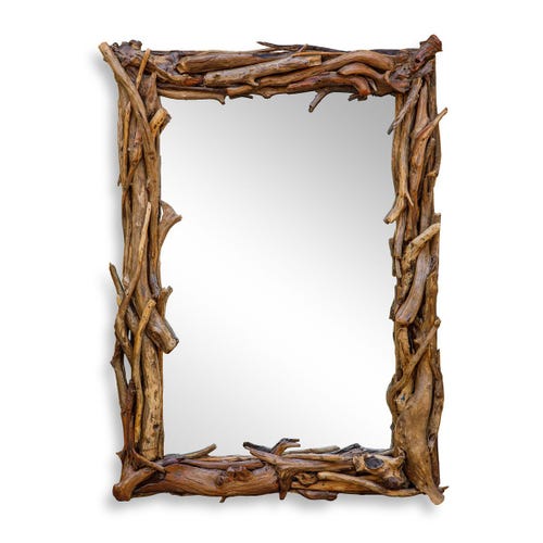 Rooted Reflection Mirror, Natural