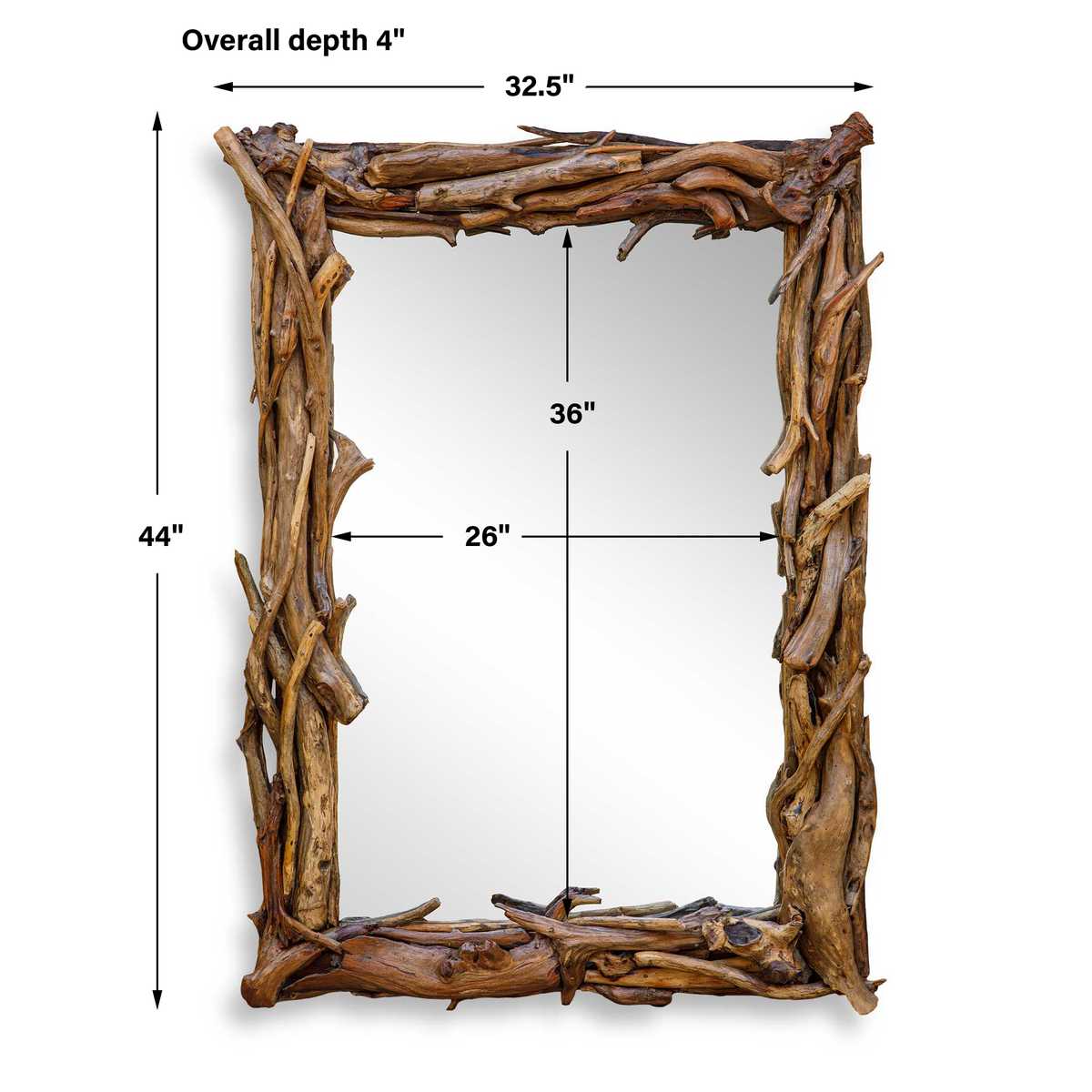 Rooted Reflection Mirror, Natural