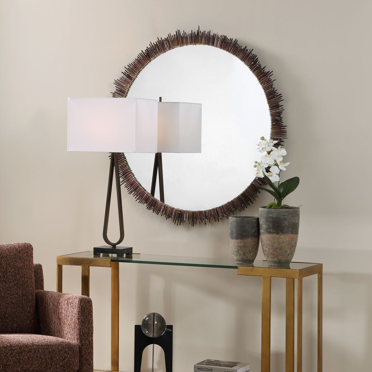 Tiger Sea Urchin Round Mirror – Mirrors by Uttermost | Sutter & Vale