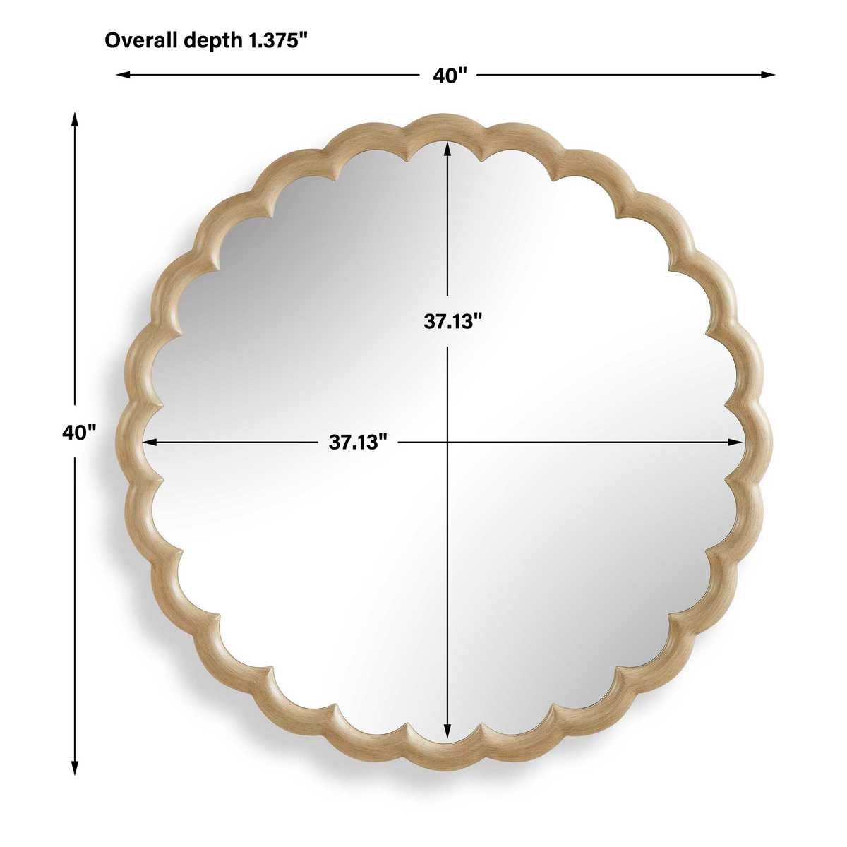 Cerrito Round Mirror, Burnished Ivory