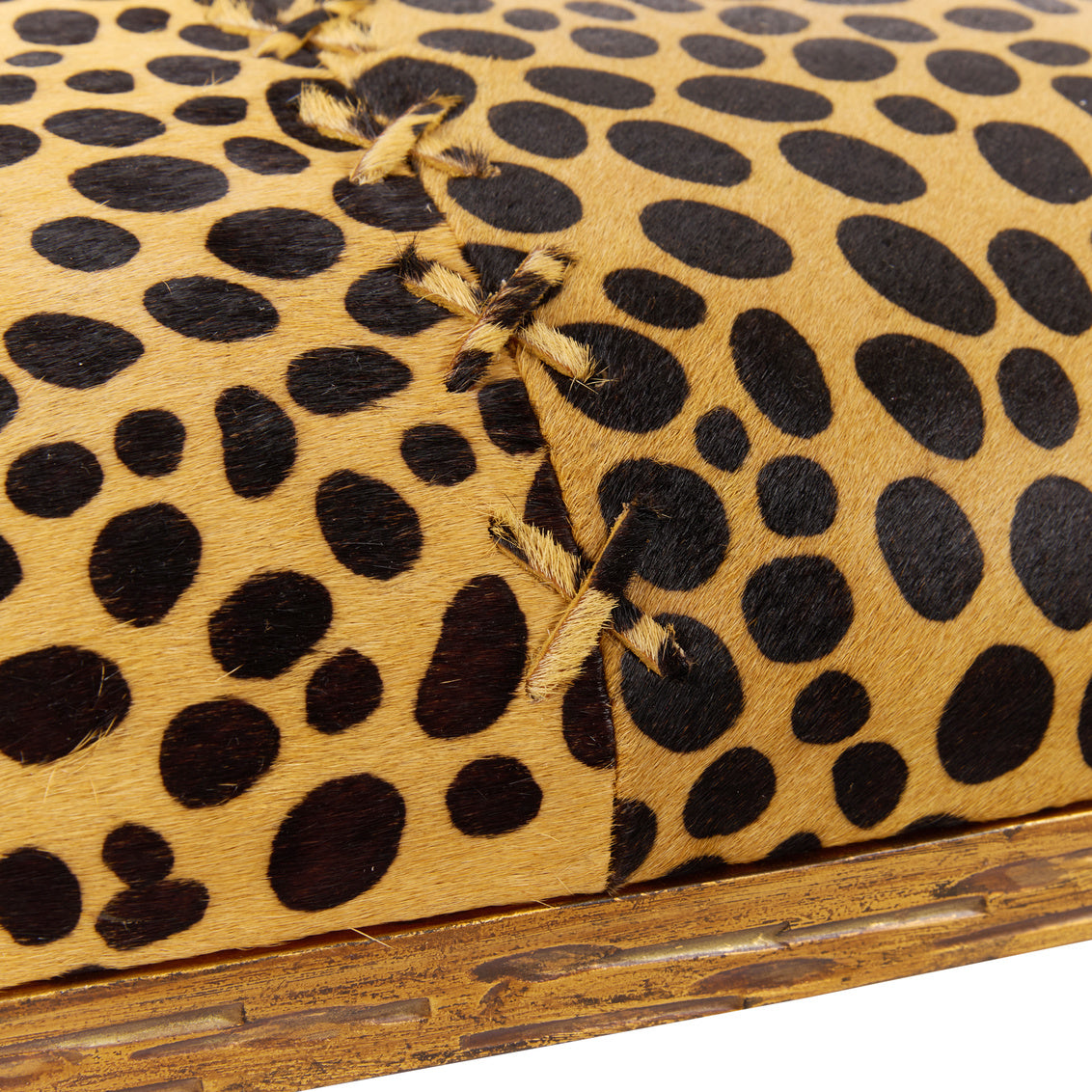 Leopard Metal Bench in Leopard Print / Hair on Hide - Chelsea House