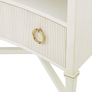 Reeded Nightstand - Linen in Linen – Ambella Home