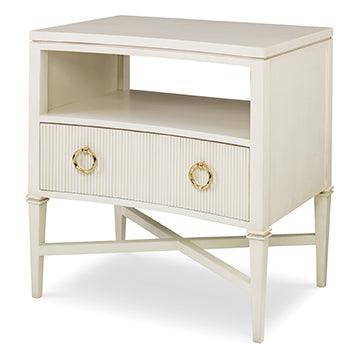 Reeded Nightstand - Linen in Linen – Ambella Home