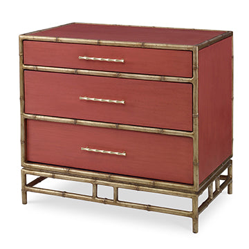 Chinoiserie Nightstand - Coral
