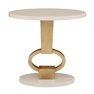 Vision Accent Table - Linen / Gold Leaf
