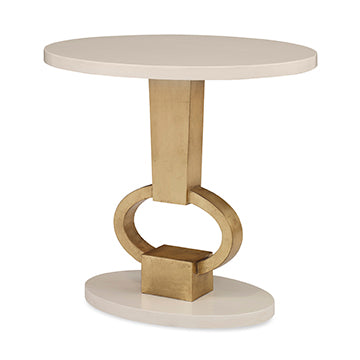 Vision Accent Table - Linen / Gold Leaf