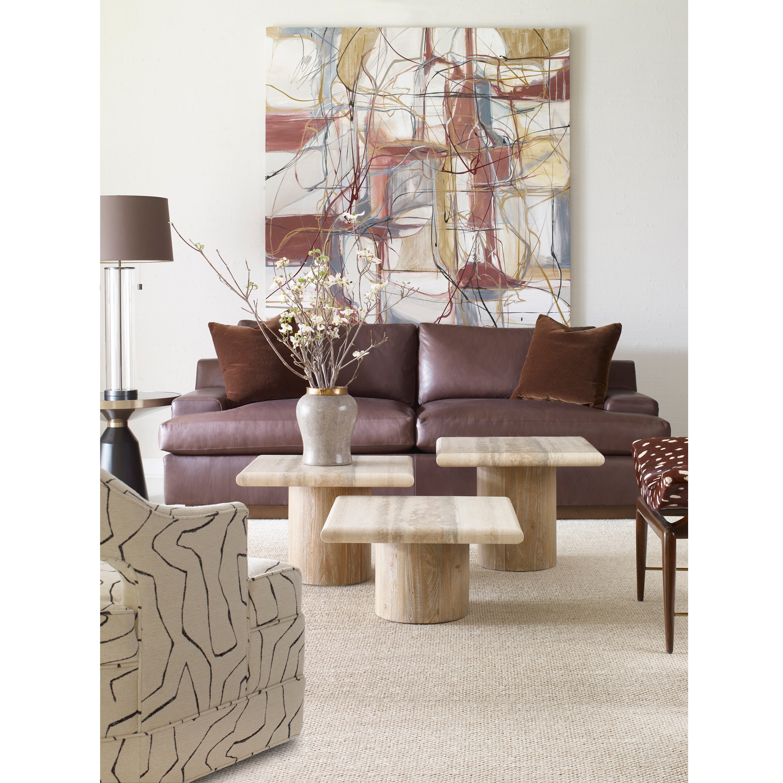 Petros Travertine Table Set of 3 – Ambella Home