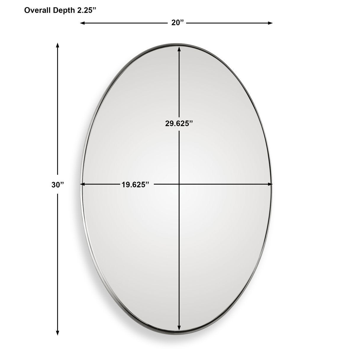 Pursley Oval Mirror, Nickel – Mirrors by Uttermost | Sutter & Vale