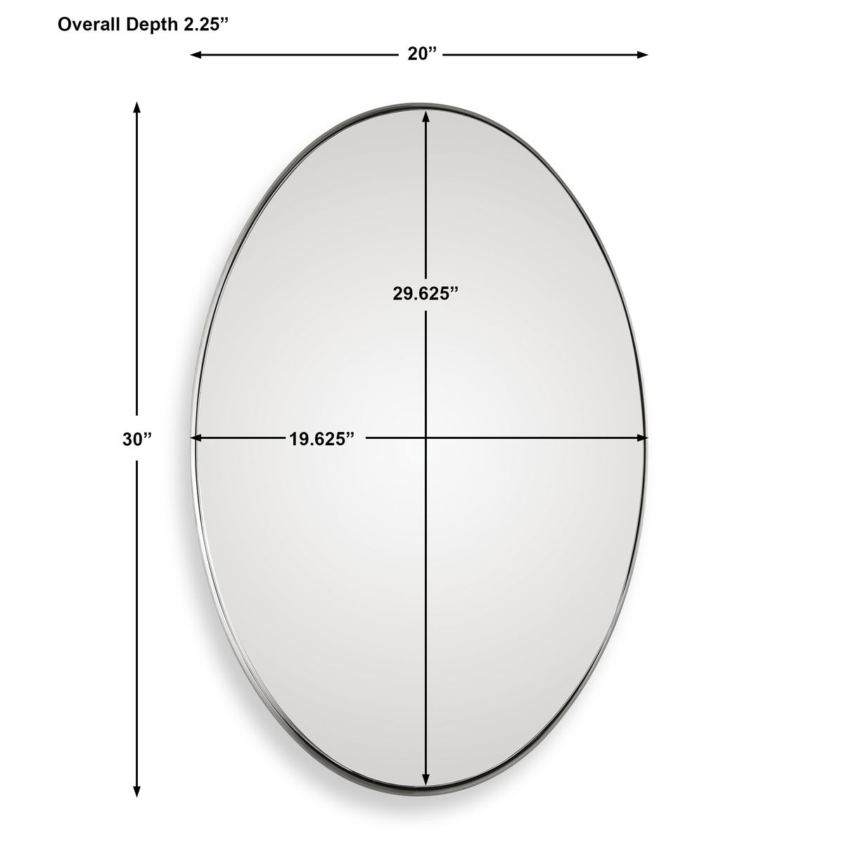 Pursley Oval Mirror, Nickel