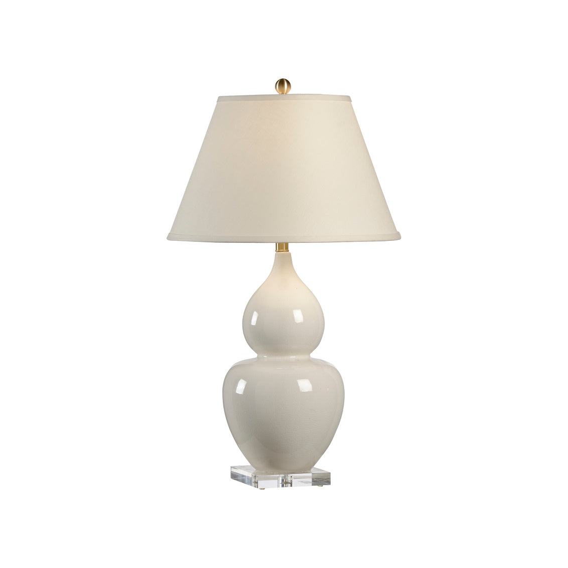 Fulton Vase Lamp - Cream in Cream Crackle Glaze / Ceramic/Porcelain - Chelsea House