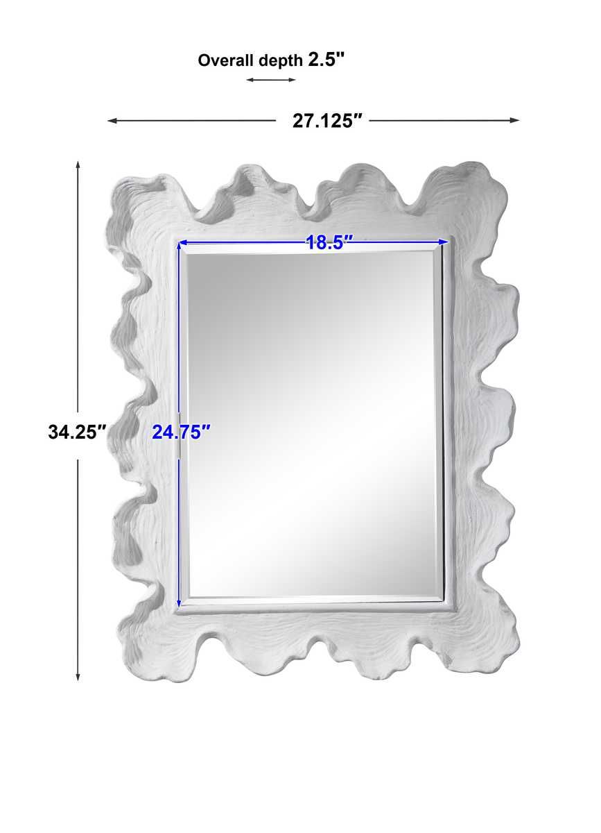 Sea Coral Mirror, White by Uttermost