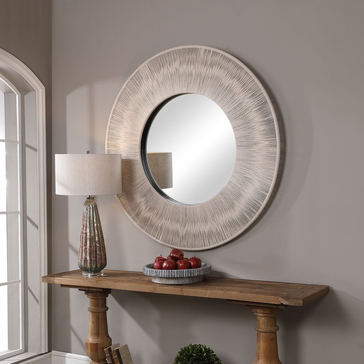 Sailor's Knot Round Mirror, White – Mirrors by Uttermost | Sutter & Vale