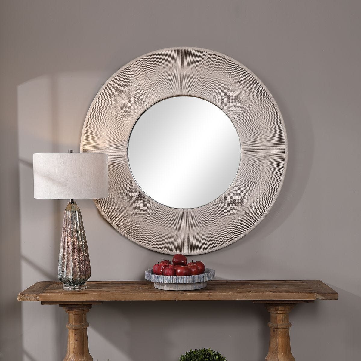 Sailor's Knot Round Mirror, White – Mirrors by Uttermost | Sutter & Vale
