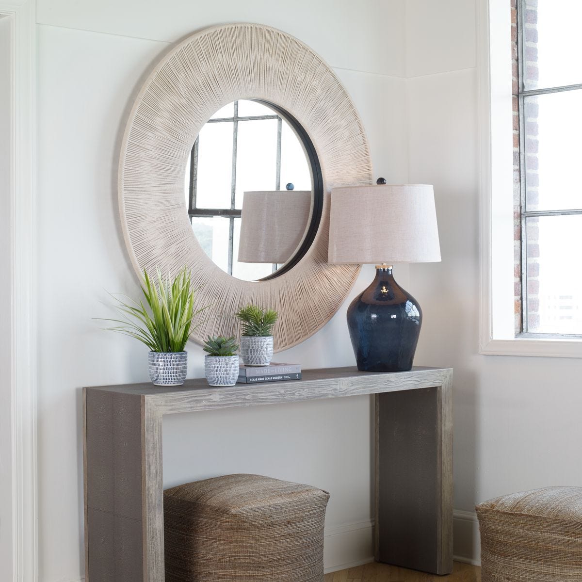 Sailor's Knot Round Mirror, White – Mirrors by Uttermost | Sutter & Vale